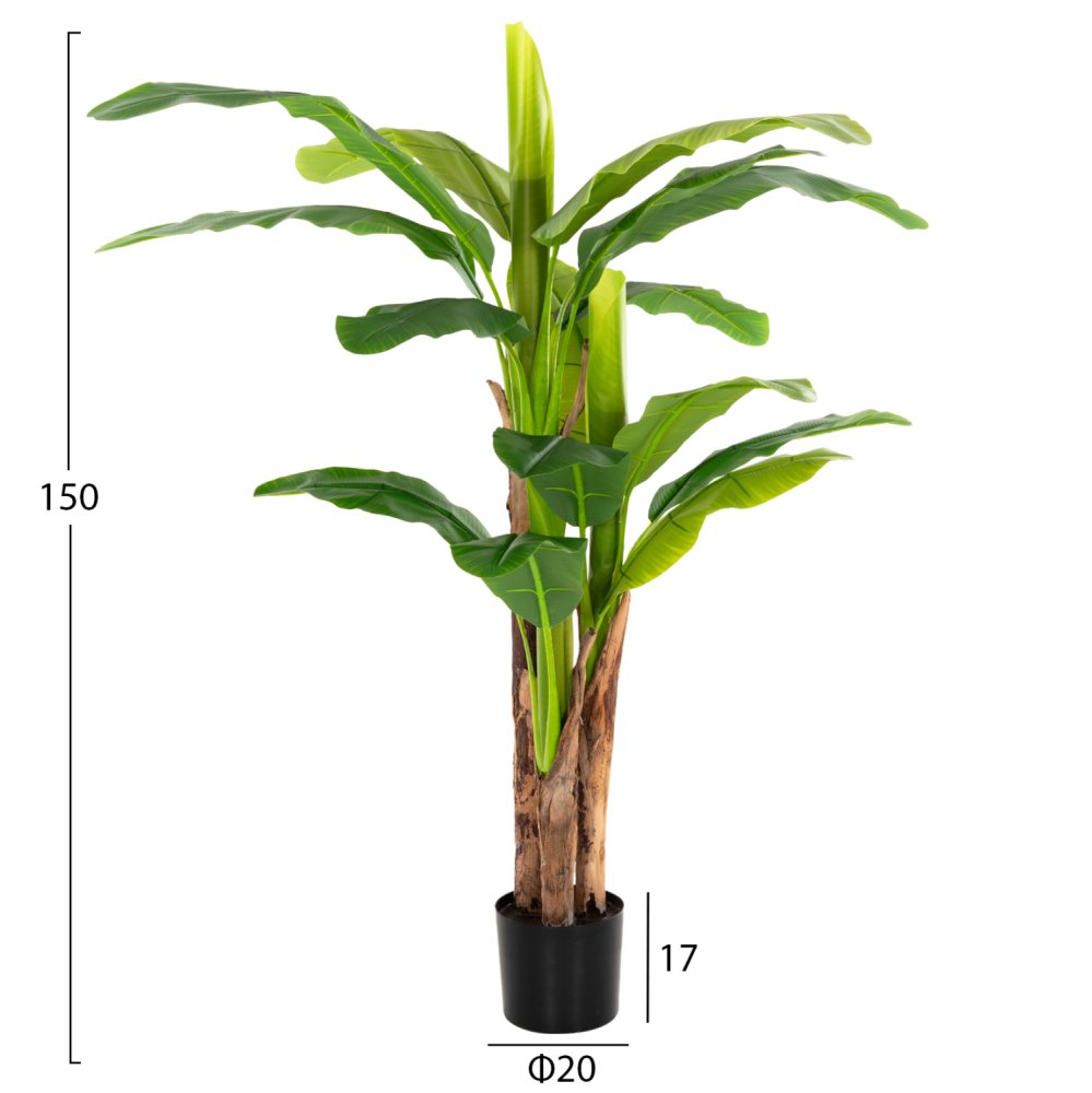 DEKORATIVE SYNTHETISCHE PFLANZE BANΑΝΑ-BAUM IM TOPF 150 cm
