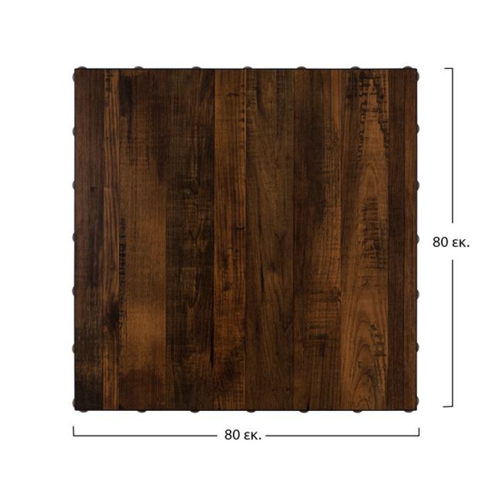 Melamin 32 mm Tischplatten mit Bronze Applikationen günstig kaufen | Tischplatte in "Wallnuss" 80x80 cm
