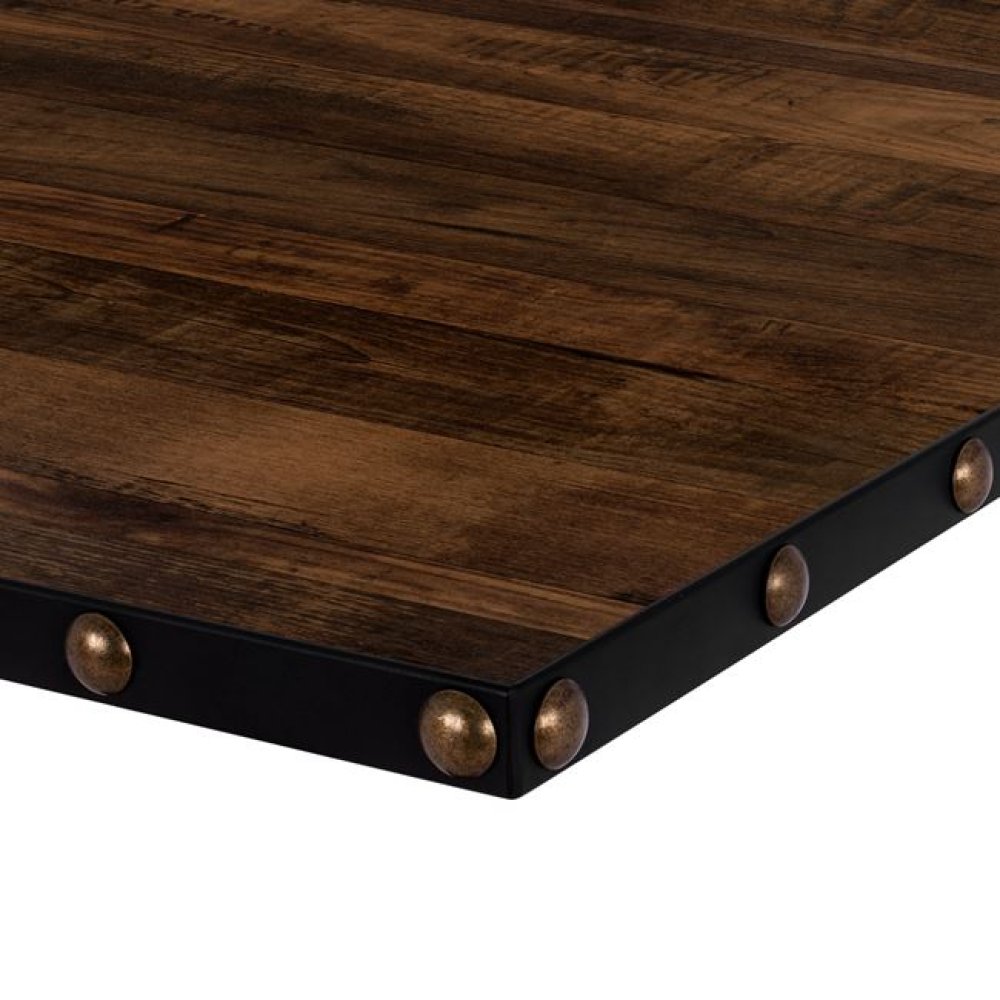 Melamin 32 mm Tischplatten mit Bronze Applikationen günstig kaufen | Tischplatte in "Wallnuss" 70x70 cm