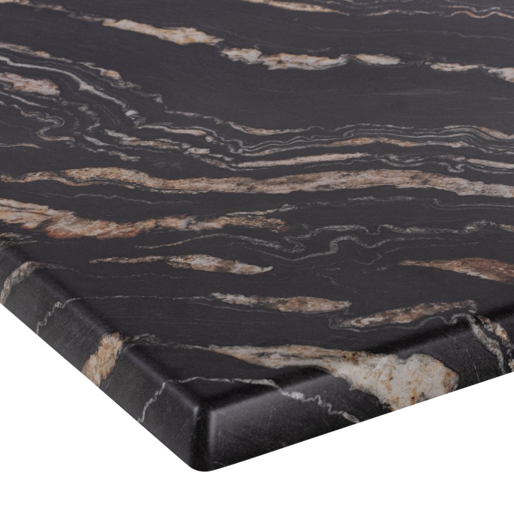 TABLETOP SQUARE 5787 WERZALIT 80X80cm BLACK GOLD MARBLE