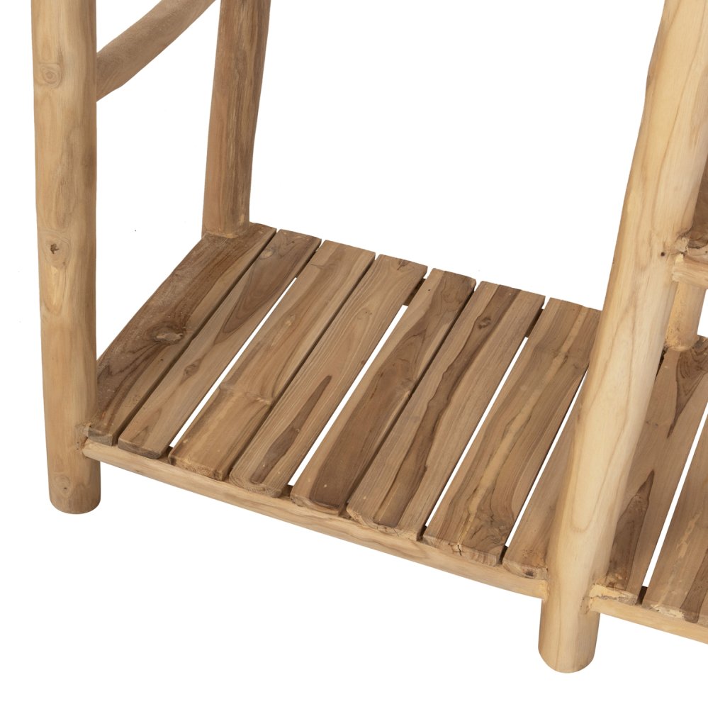 EINGANGSREGAL BALEN TEAKHOLZ IN NATÜRLICHER FARBE 120x50x180Hcm