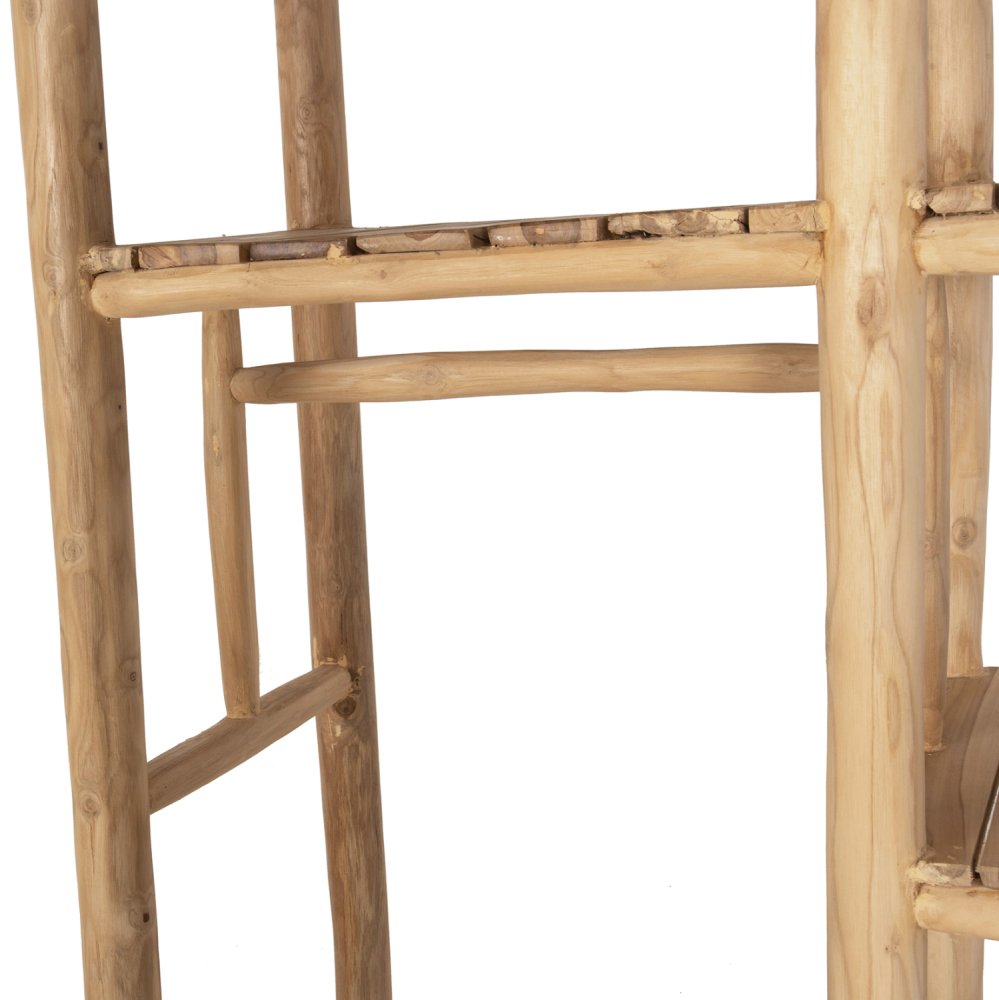 EINGANGSREGAL BALEN TEAKHOLZ IN NATÜRLICHER FARBE 120x50x180Hcm