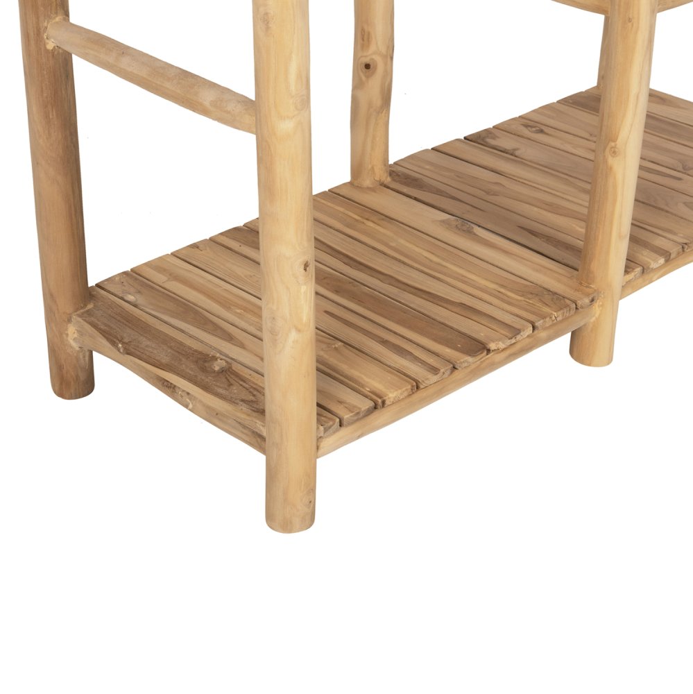 EINGANGSREGAL BALEN TEAKHOLZ IN NATÜRLICHER FARBE 120x50x180Hcm