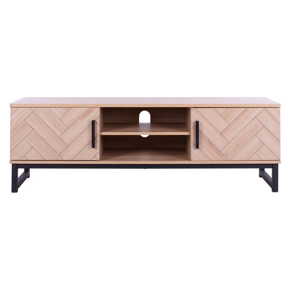 ΕΠΙΠΛΟ TV CHANELLE ΣΕ ΦΥΣΙΚΟ ΧΡΩΜΑ ΜΕ ΜΑΥΡΑ ΠΟΔΙΑ 148x39x49Y εκ.