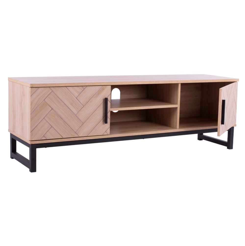 ΕΠΙΠΛΟ TV CHANELLE ΣΕ ΦΥΣΙΚΟ ΧΡΩΜΑ ΜΕ ΜΑΥΡΑ ΠΟΔΙΑ 148x39x49Y εκ.