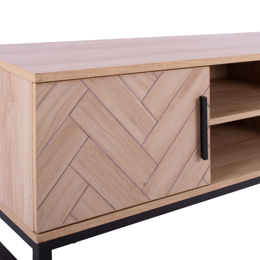 ΕΠΙΠΛΟ TV CHANELLE ΣΕ ΦΥΣΙΚΟ ΧΡΩΜΑ ΜΕ ΜΑΥΡΑ ΠΟΔΙΑ 148x39x49Y εκ.