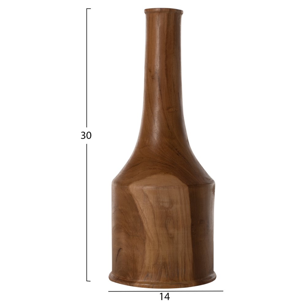 DEKORFLASCHEN 3-TEILIGES SET MASSIVES TEAK NATURAL