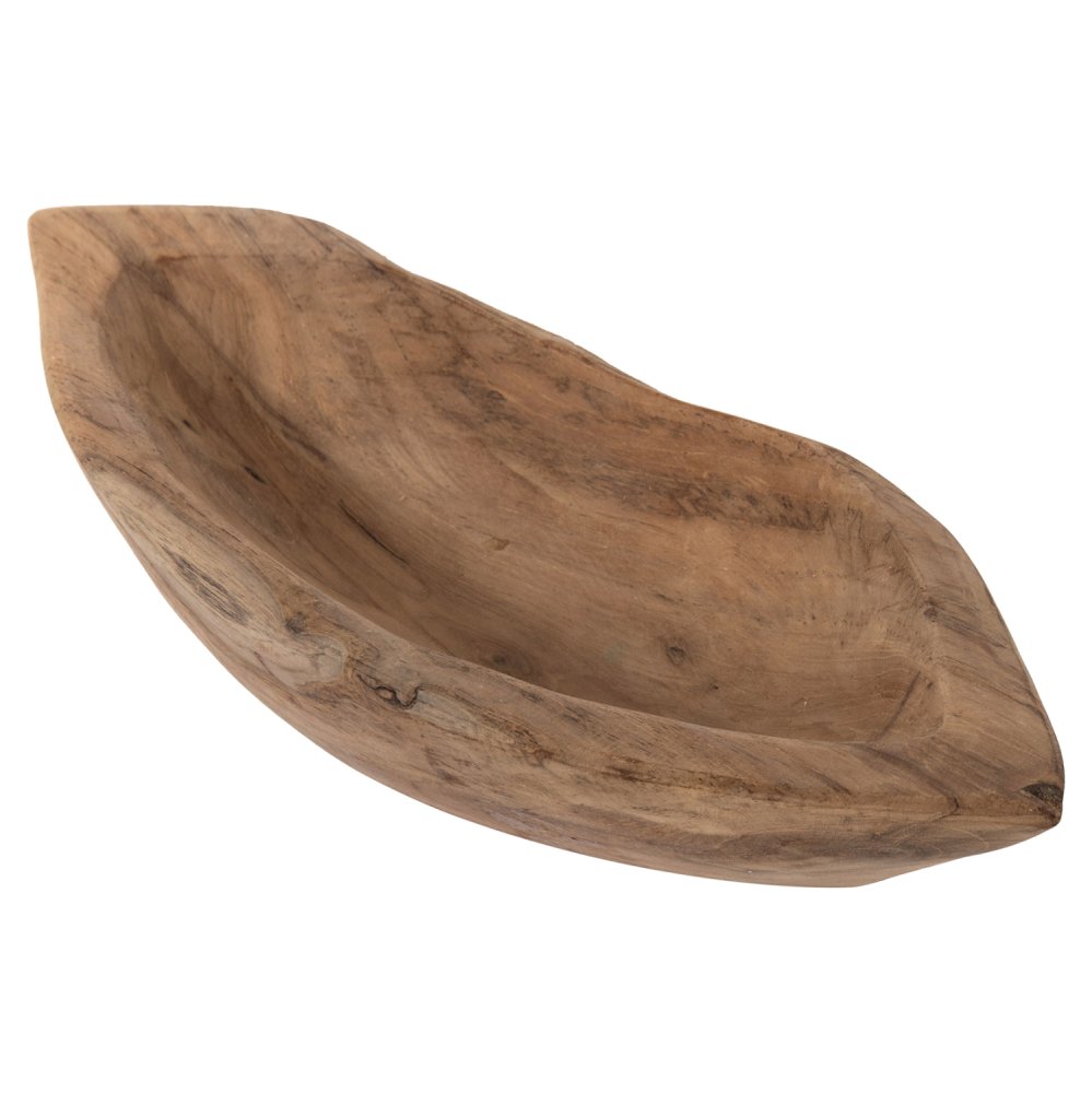 TISCHDEKO-SCHALE AUS TEAKHOLZ 30x6x13Hcm