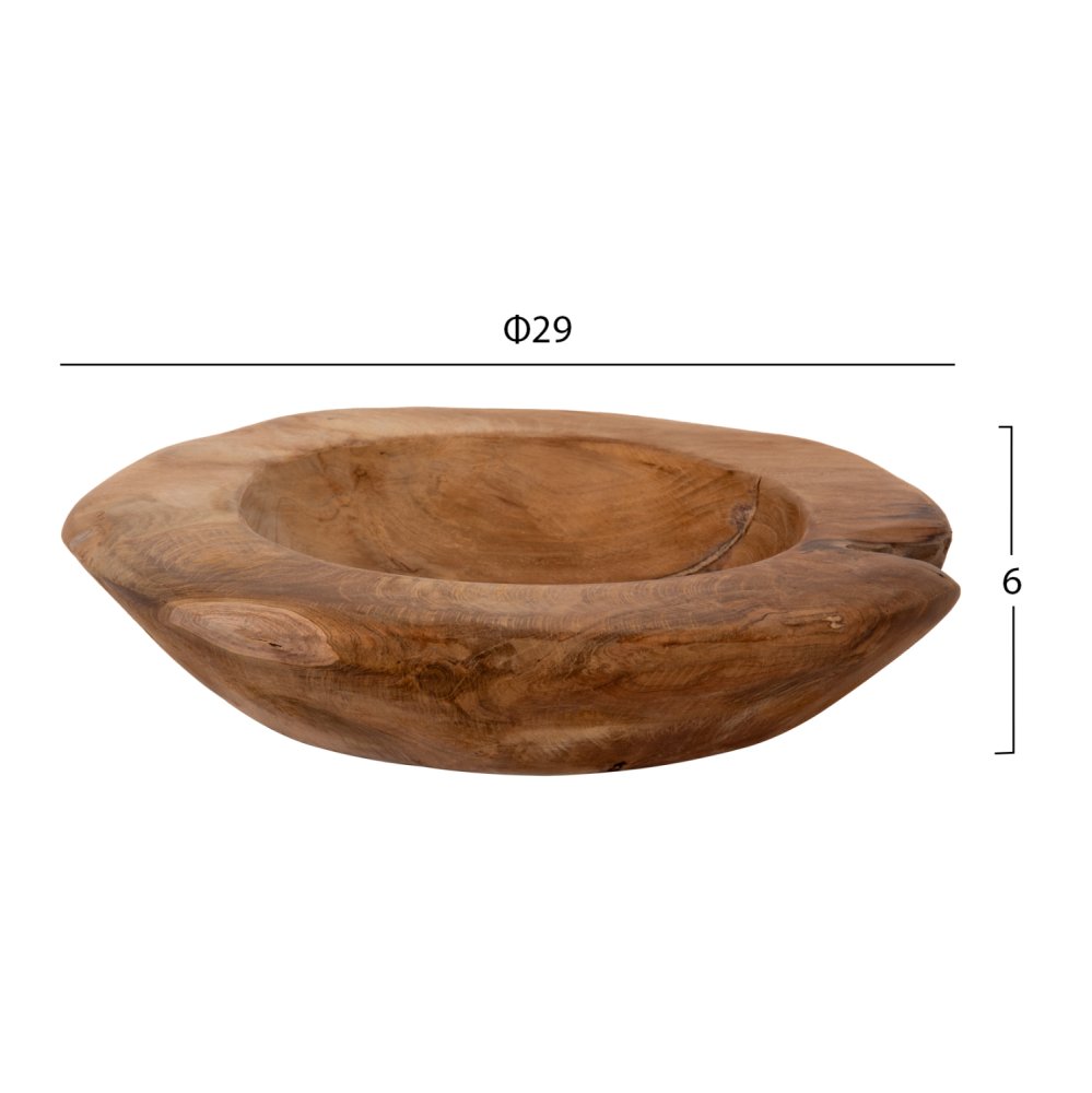 TABLE DECOR BOWL YOKI TEAK WOOD Φ29x6Hcm