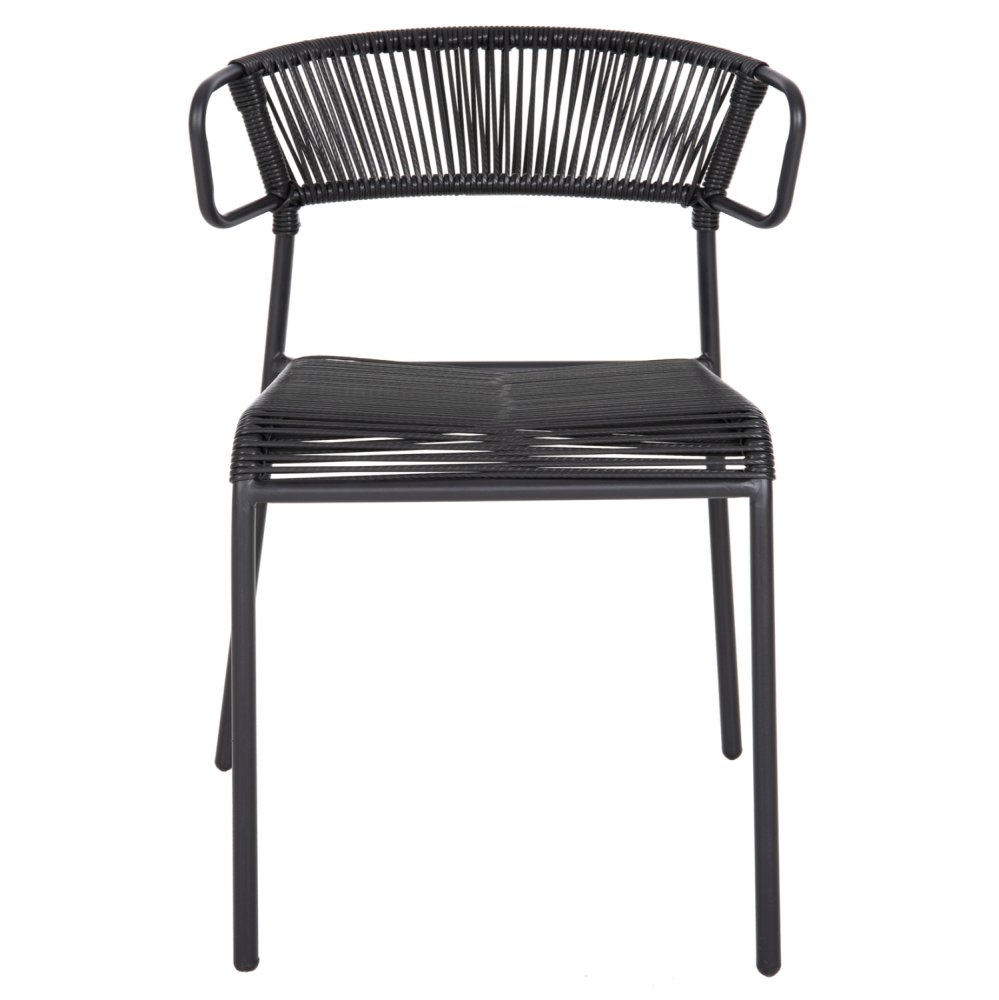 ΚΑΡΕΚΛΑ ΜΕΤΑΛΛO KAI ΣΥΝΘΕΤΙΚΟ RATTAN ΣΕ ΜΑΥΡΟ 54x62x80Υεκ