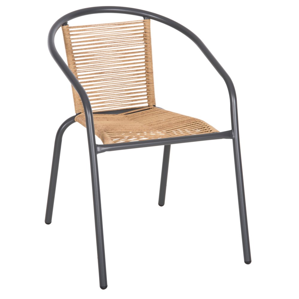 SESSEL METALLGRAU-KOMP. RATTAN NATUR 54x61x75L