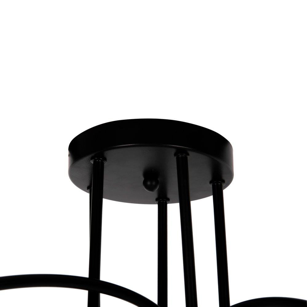 DECKENANHÄNGER 5-LICHT SCHWARZES METALL 76x76x25Hcm