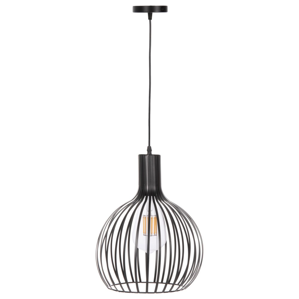PENDELLEUCHTE DECKENLEUCHTE IN SCHWARZEM METALLHUT Φ28x138 cm