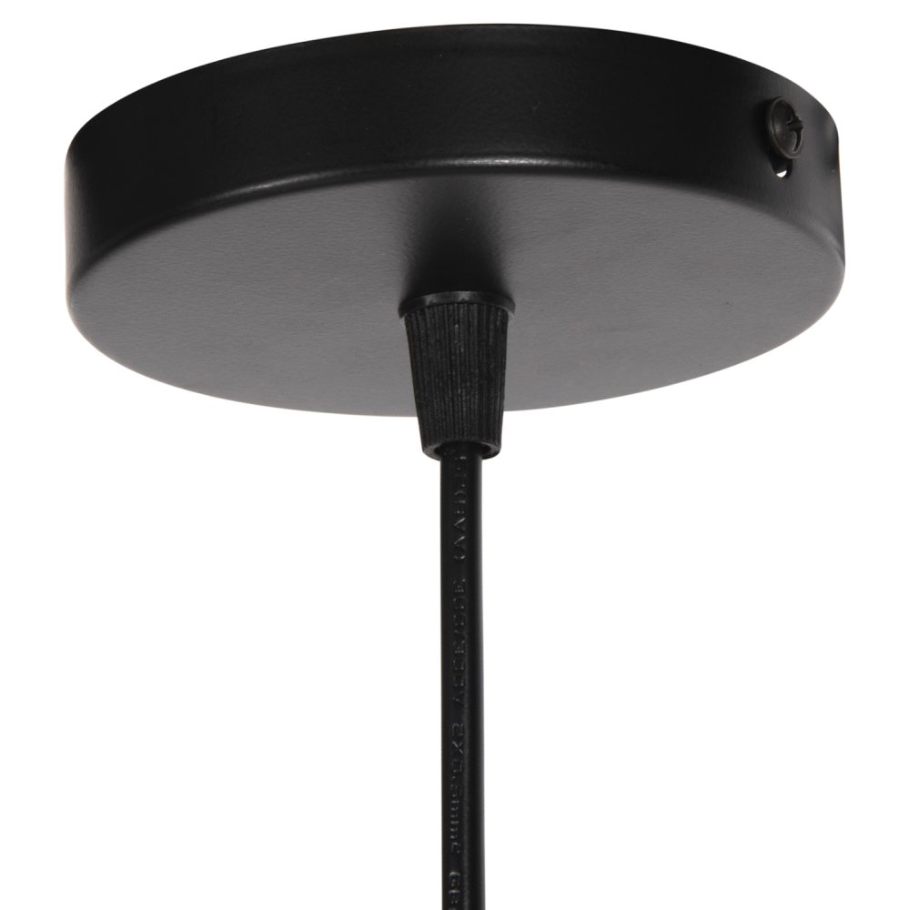 DECKENHÄNGELEUCHTE SCHWARZES METALL-WEIßES TUCH Φ30x115H cm