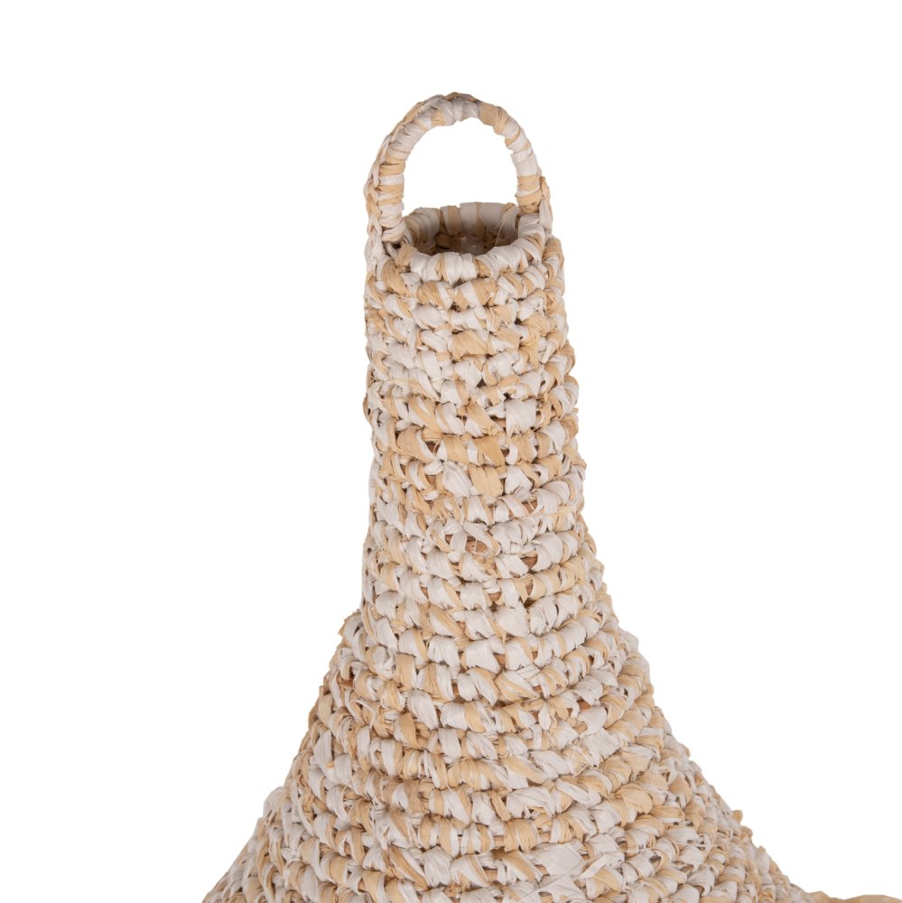 DECKENHÄNGELEUCHTE FRANSEN AUS PALMENBLATTFASER IN NATÜRLICHER FARBE Φ53x45Hcm