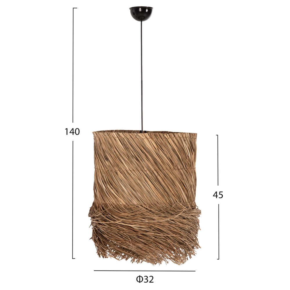 DECKENHÄNGELEUCHTE SEAGRASS IN NATÜRLICHER FARBE Φ32x45-140Hcm