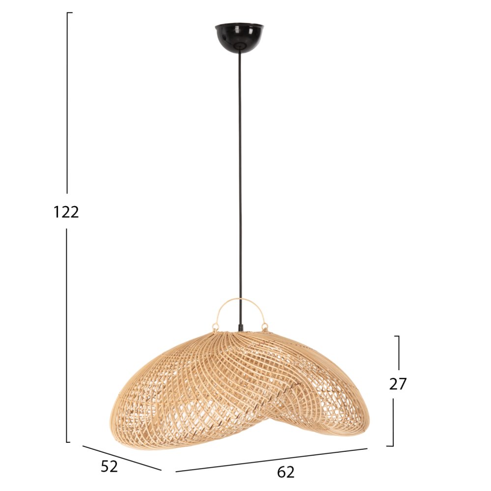 DECKENHÄNGELEUCHTE RATTAN IN NATÜRLICHER FARBE 62x52x122Hcm