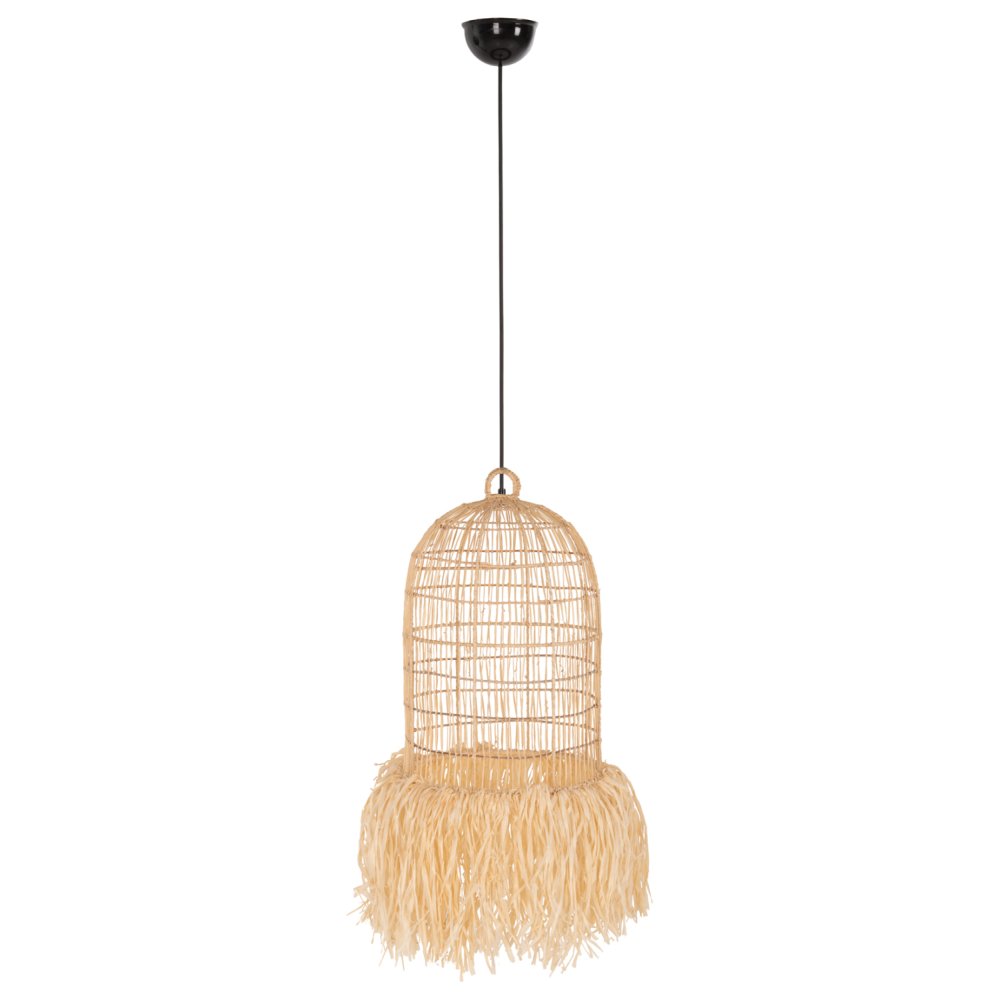 DECKENHÄNGELEUCHTE PALMENBLATTFASERN IN NATÜRLICHER FARBE Φ40x55Hcm