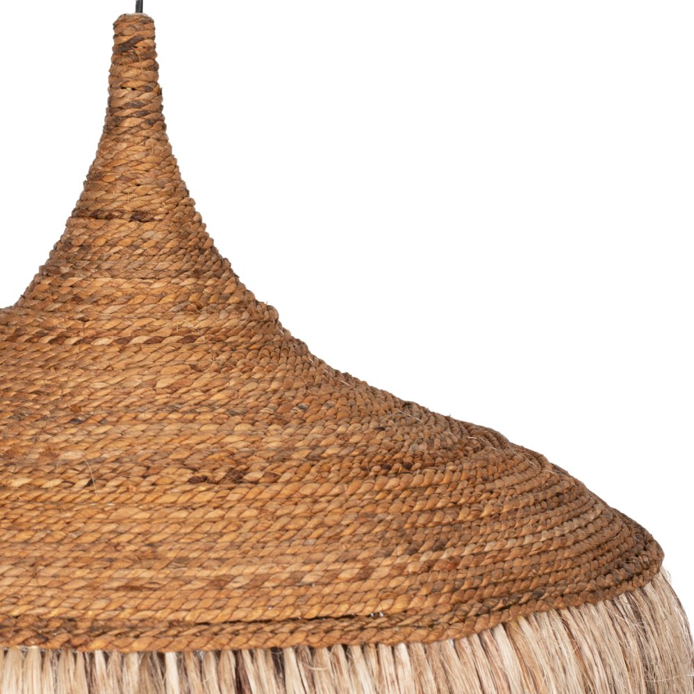 DECKENANHÄNGER MIT FRANSEN AUS ABACA IN NATÜRLICHER FARBE 80x80x70Hcm