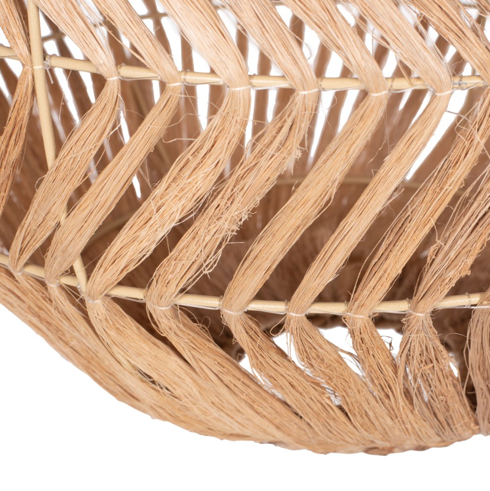 KUGELFÖRMIGE DECKENBELEUCHTUNG AUS ABACA-FASERN IN NATÜRLICHER FARBE Φ45x45-80 cm