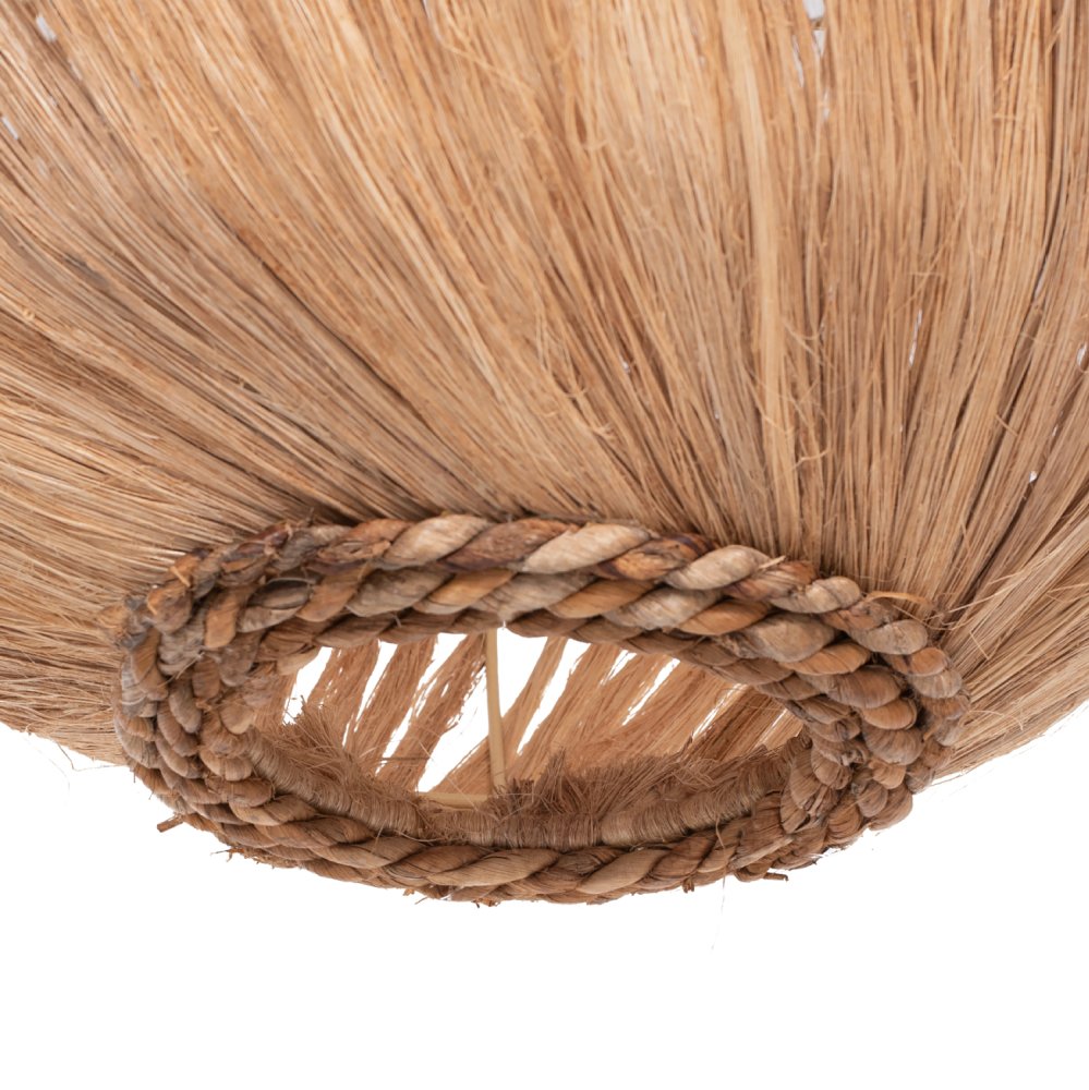 KUGELFÖRMIGE DECKENBELEUCHTUNG AUS ABACA-FASERN IN NATÜRLICHER FARBE Φ45x45-80 cm