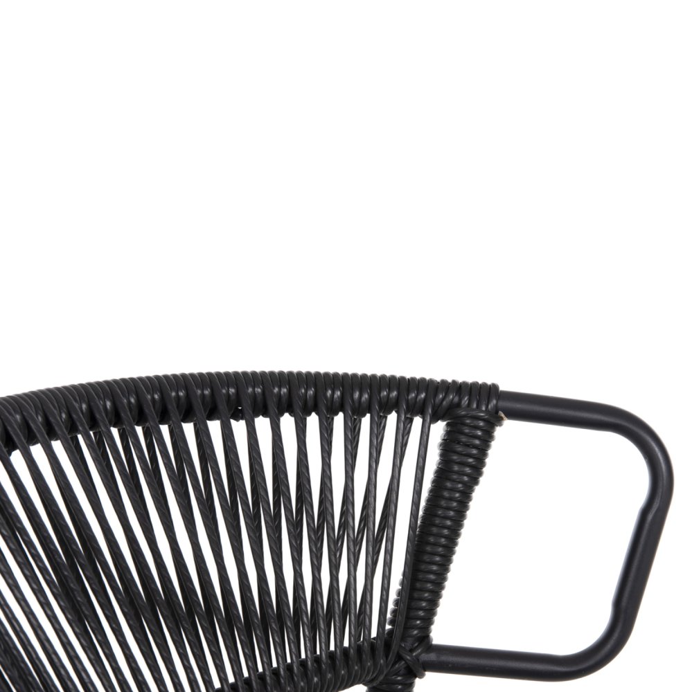 ΚΑΡΕΚΛΑ ΜΕΤΑΛΛO KAI ΣΥΝΘΕΤΙΚΟ RATTAN ΣΕ ΜΑΥΡΟ 54x62x80Υεκ
