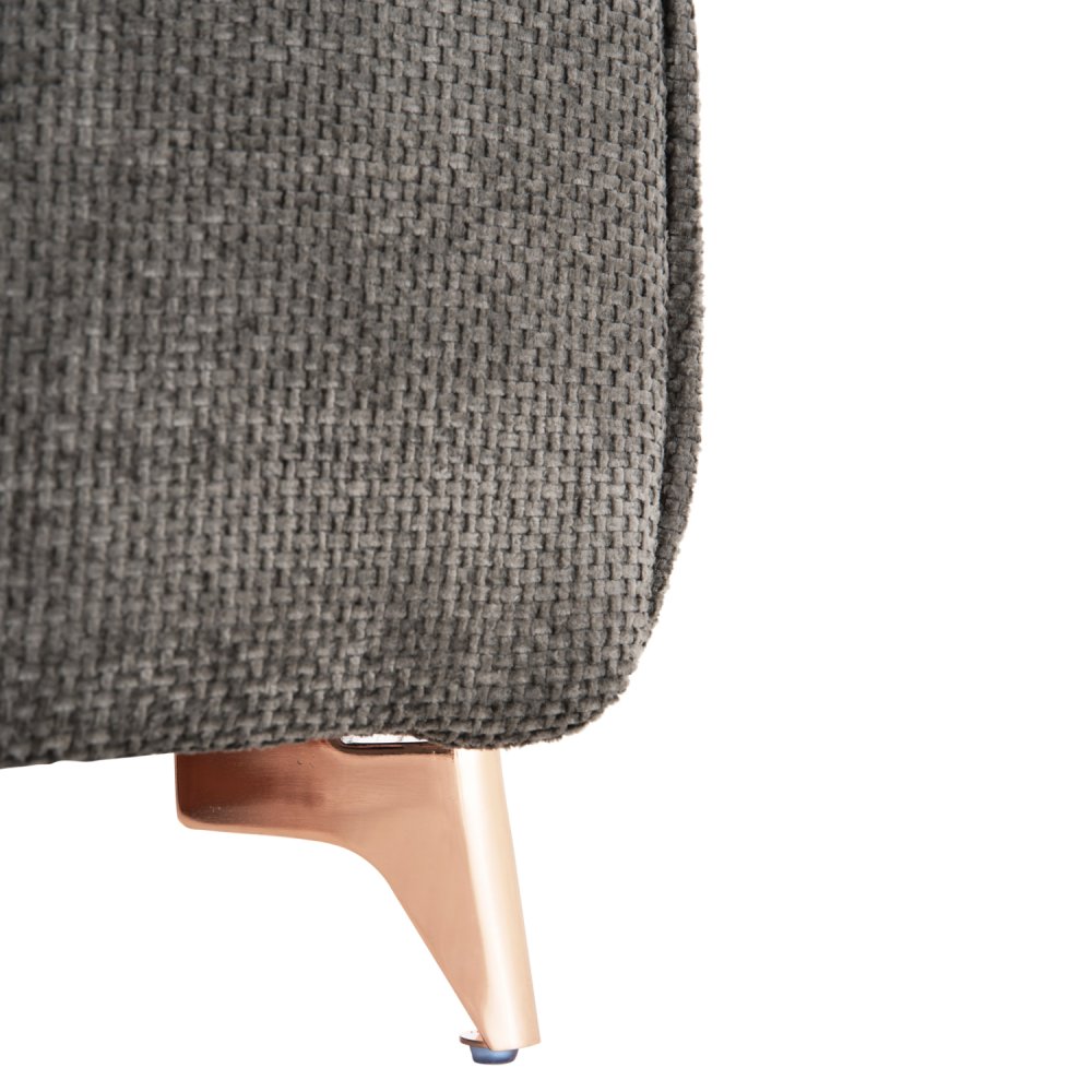 ECKSOFA MIT WENDBAREM SCHLAFMODELL MAILO, STOFF IN DUNKELGRAU – BEINE AUS METALL, 300 x 150 x 80 cm