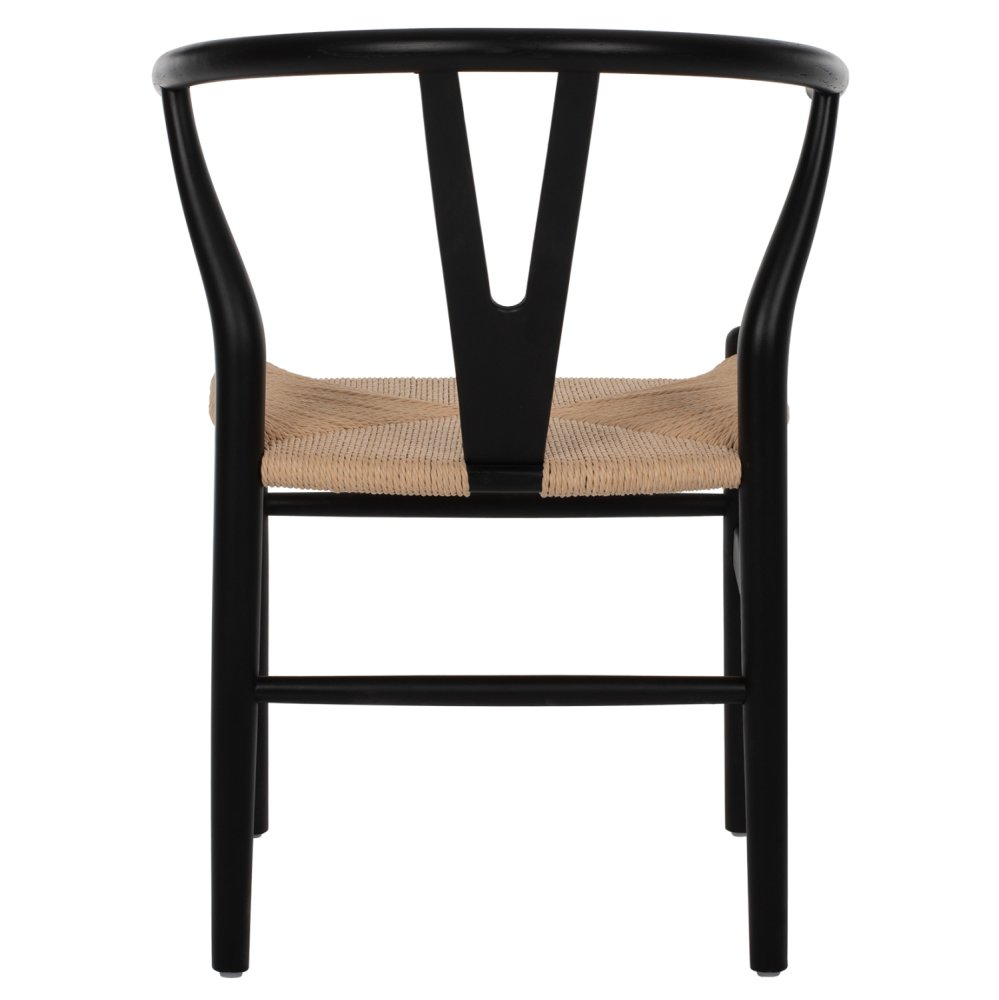 ESSZIMMERSTUHL BUCHENHOLZ SCHWARZ-SEIL BEIGE 48x55x73,5cm