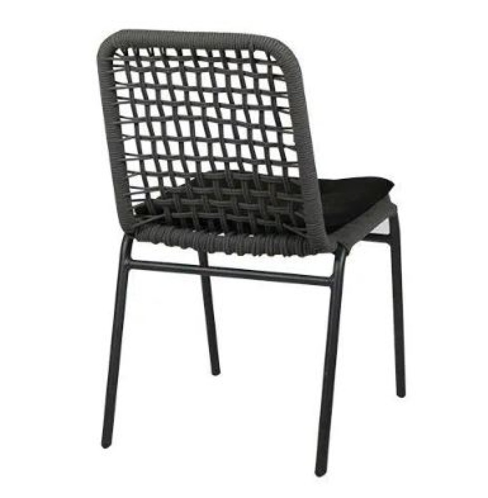 Outdoor Stuhl "Trobe" aus Aluminium und Geflecht in Anthrazit