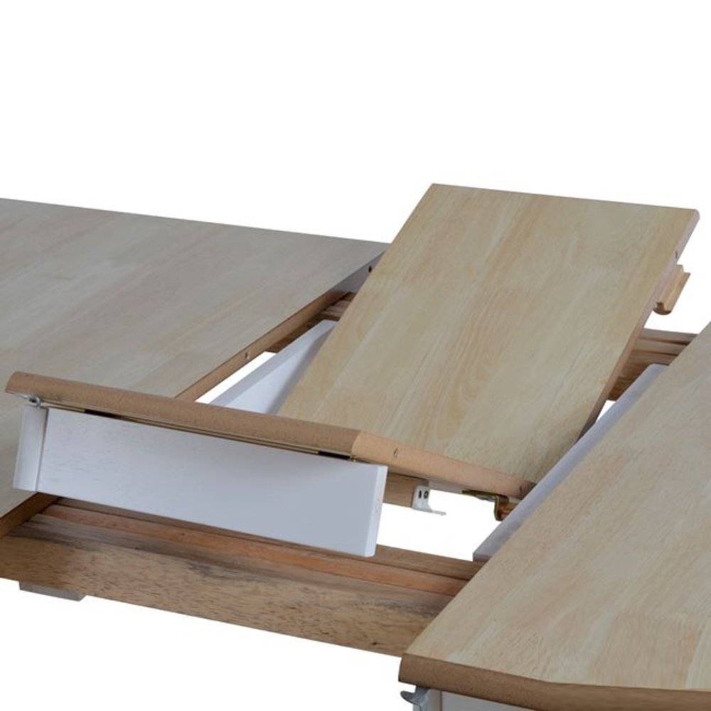 Holztisch Weiß 150 (+30) x 90 x 75 cm