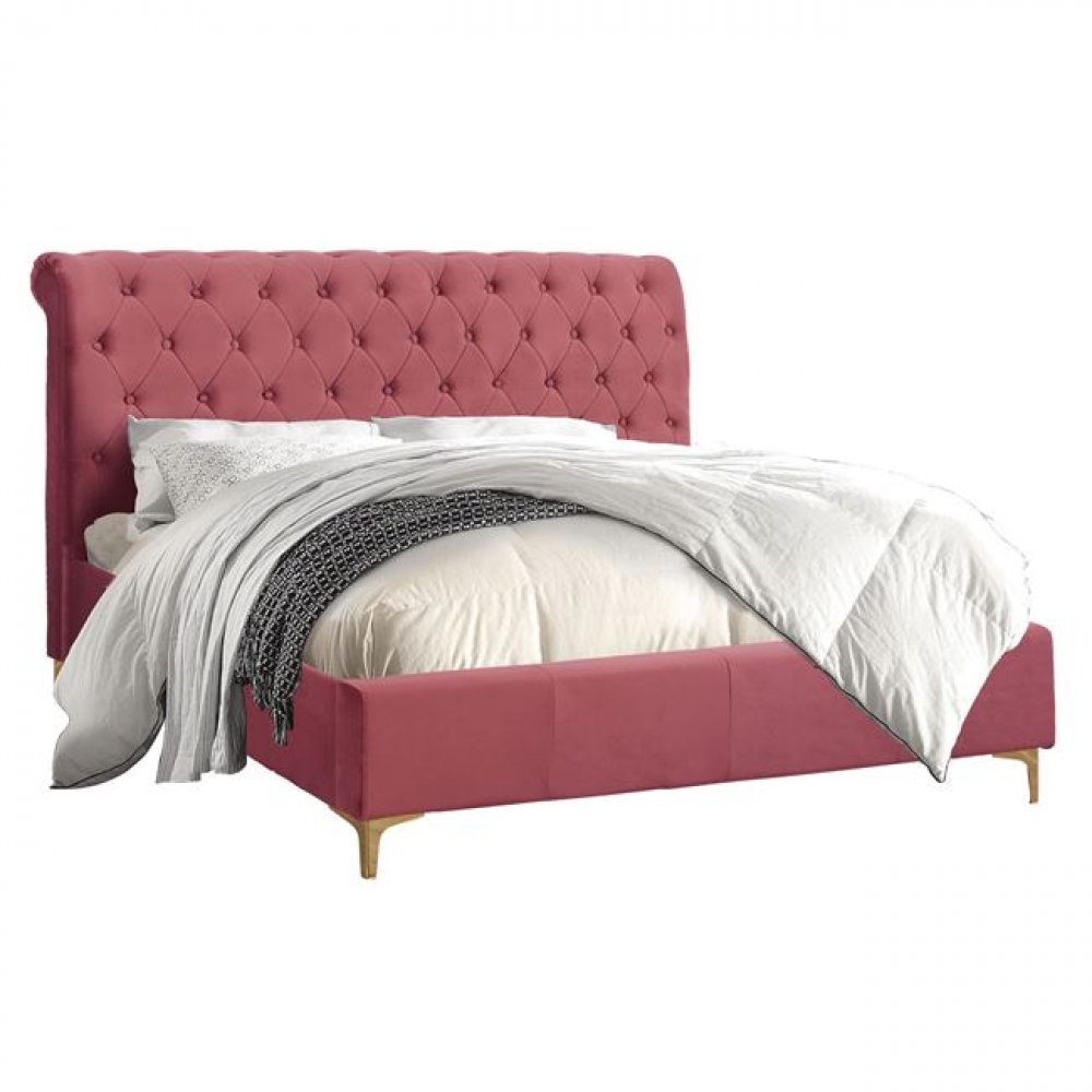 ΚΡΕΒΑΤΙ QUEEN WW365.05 ΔΙΠΛΟ 150x200 εκ. ΜΕ ΥΦΑΣΜΑ ΒΕΛΟΥΔΟ ΣΑΠΙΟ ΜΗΛΟ 160Χ219Χ94Υεκ.