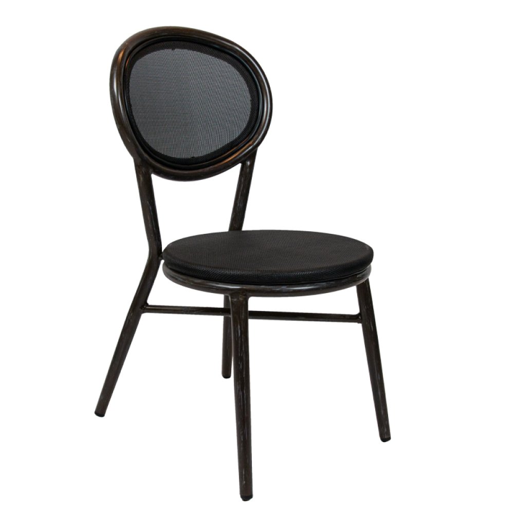 Outdoor chair "Jay" aluminum in black, stackable