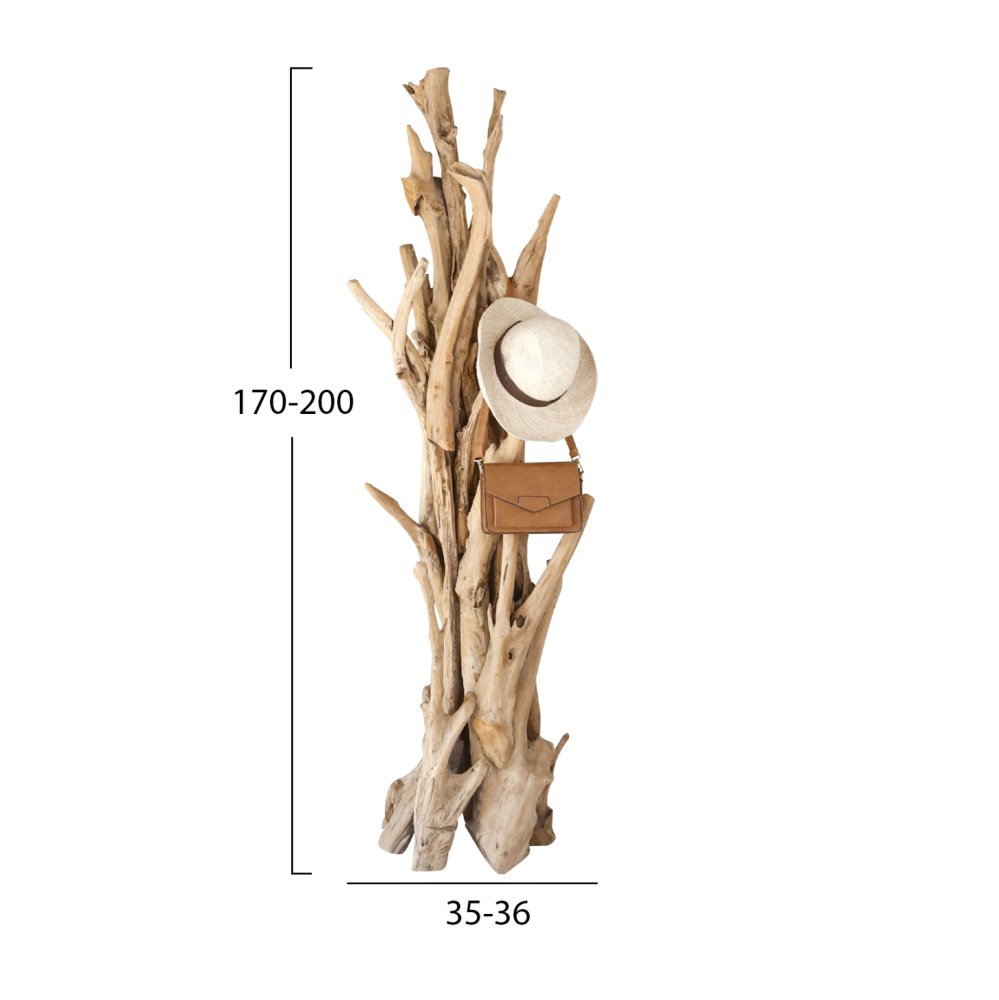 FLOOR STANDING HANGER SOLID TEAK NATURAL 170-200cm