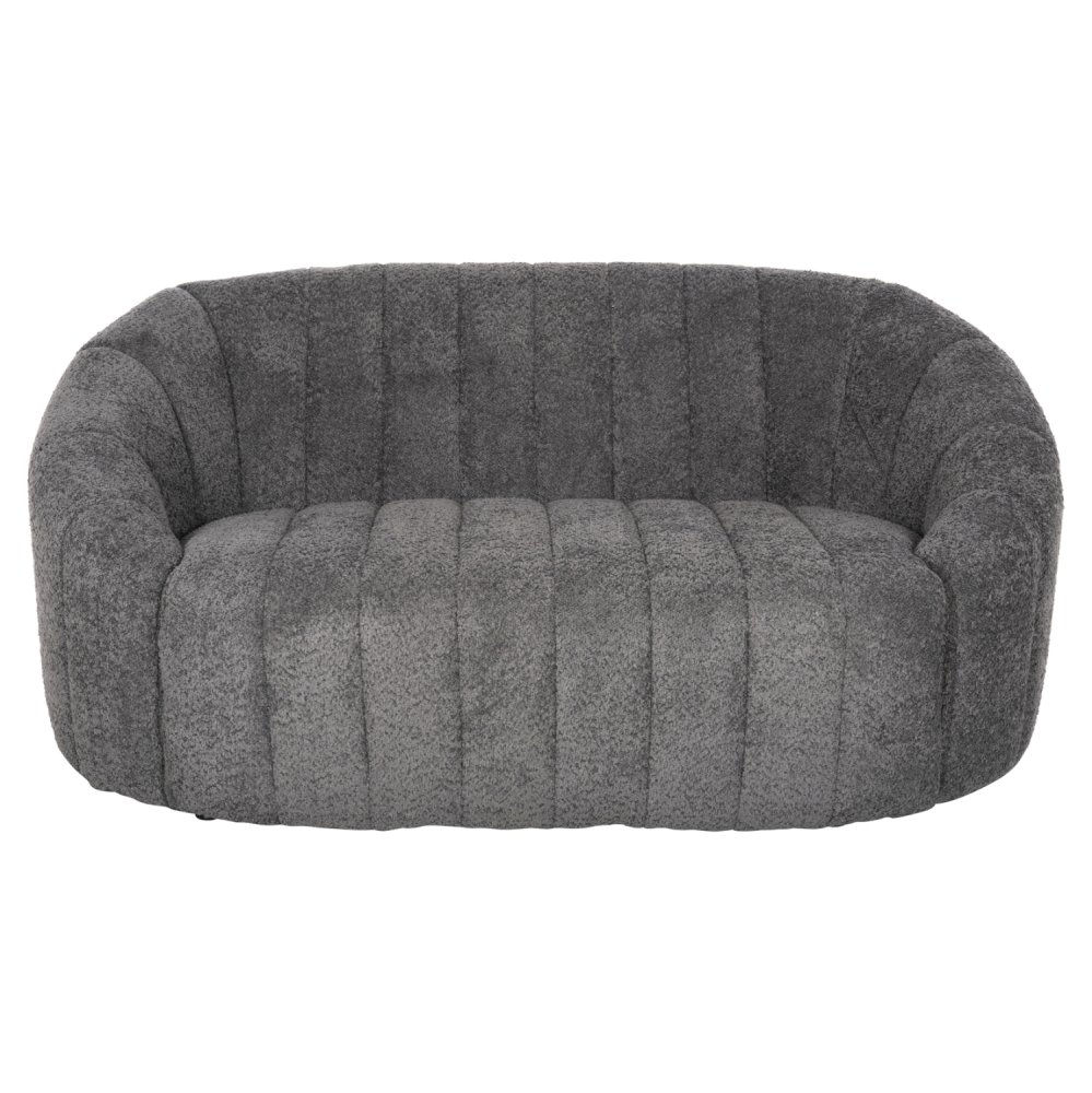 2-SITZ-SOFAS AUS GRAUEM BOUCLE-STOFF 145 x 82 x 67 cm