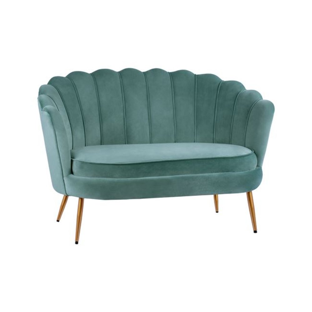 COQUILLE two-seater sofa in mint velvet