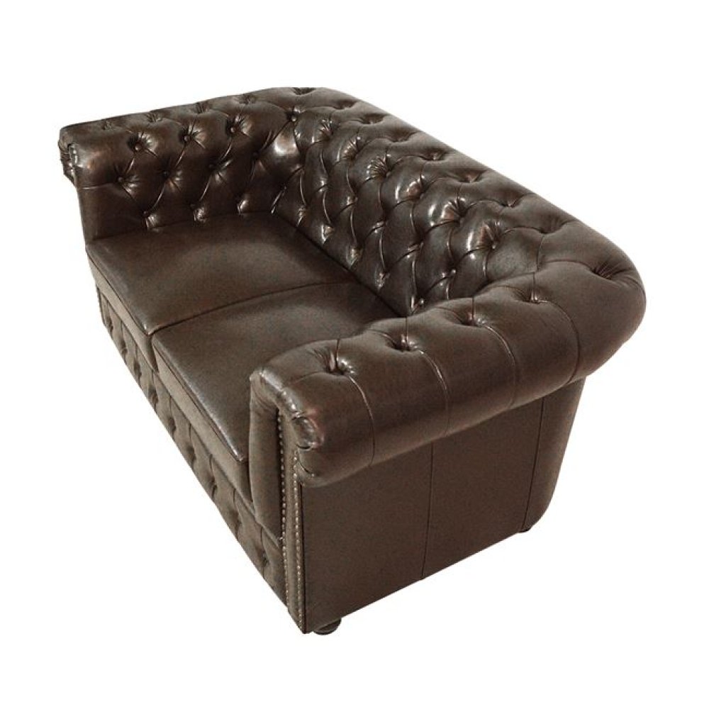 Chesterfield-sofa-zweisitzer-in-braun-kunstleder-woodwell.de