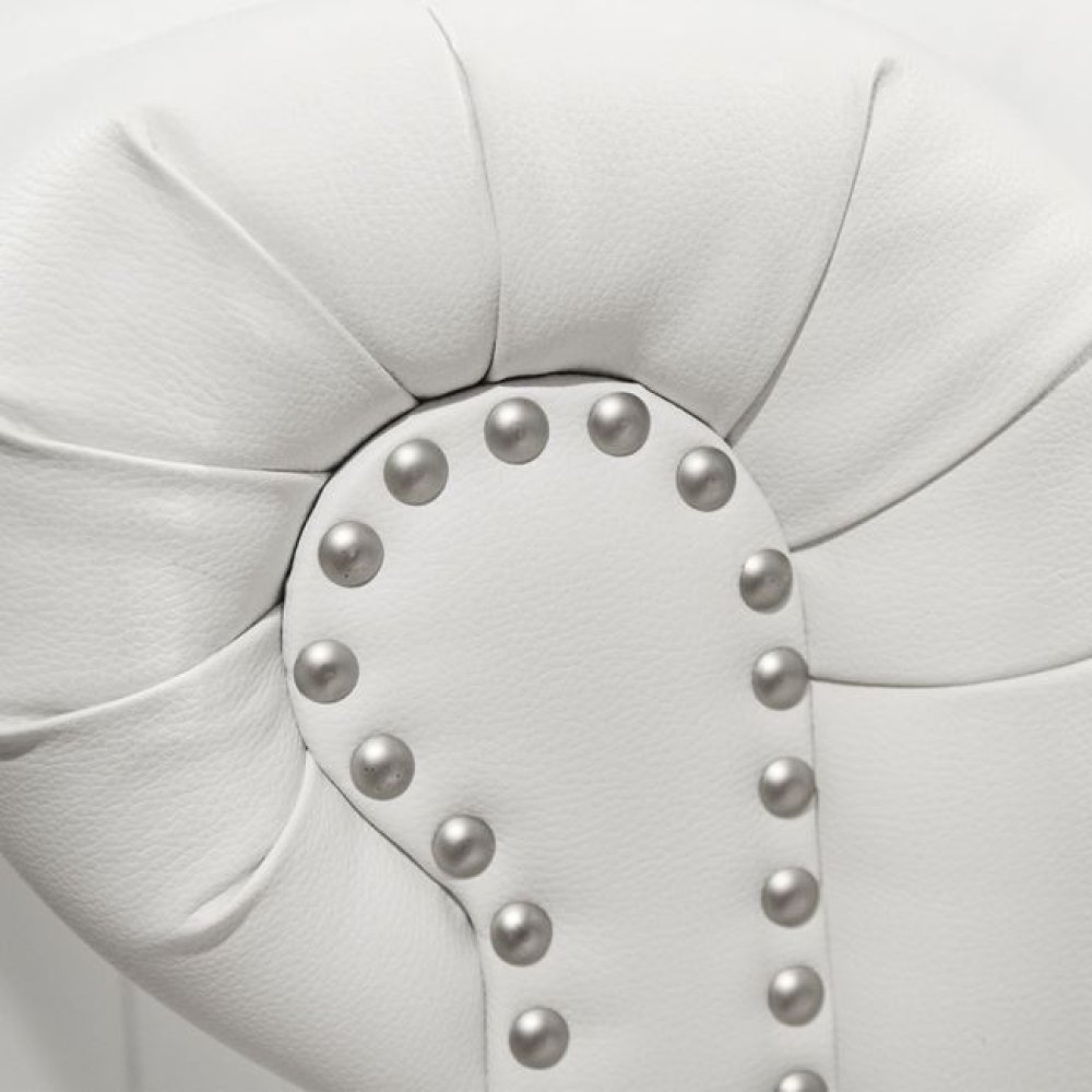 Sofa Chesterfield 3-Sitzer weißem mit Kunstlederbezug