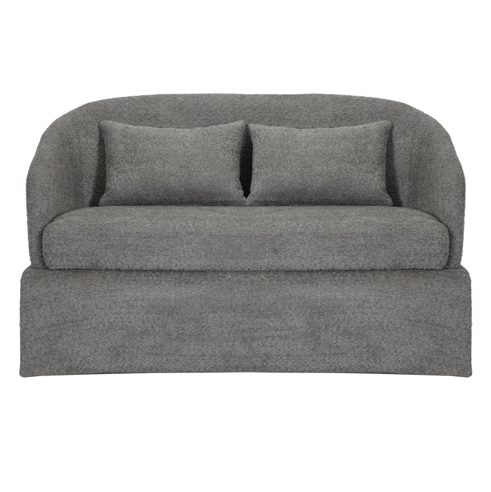 SOFA 2-SITZER GRAUER STOFF-METALLGESTELL 128x72x74Hcm