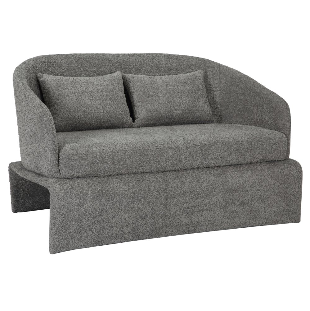 SOFA 2-SITZER GRAUER STOFF-METALLGESTELL 128x72x74Hcm