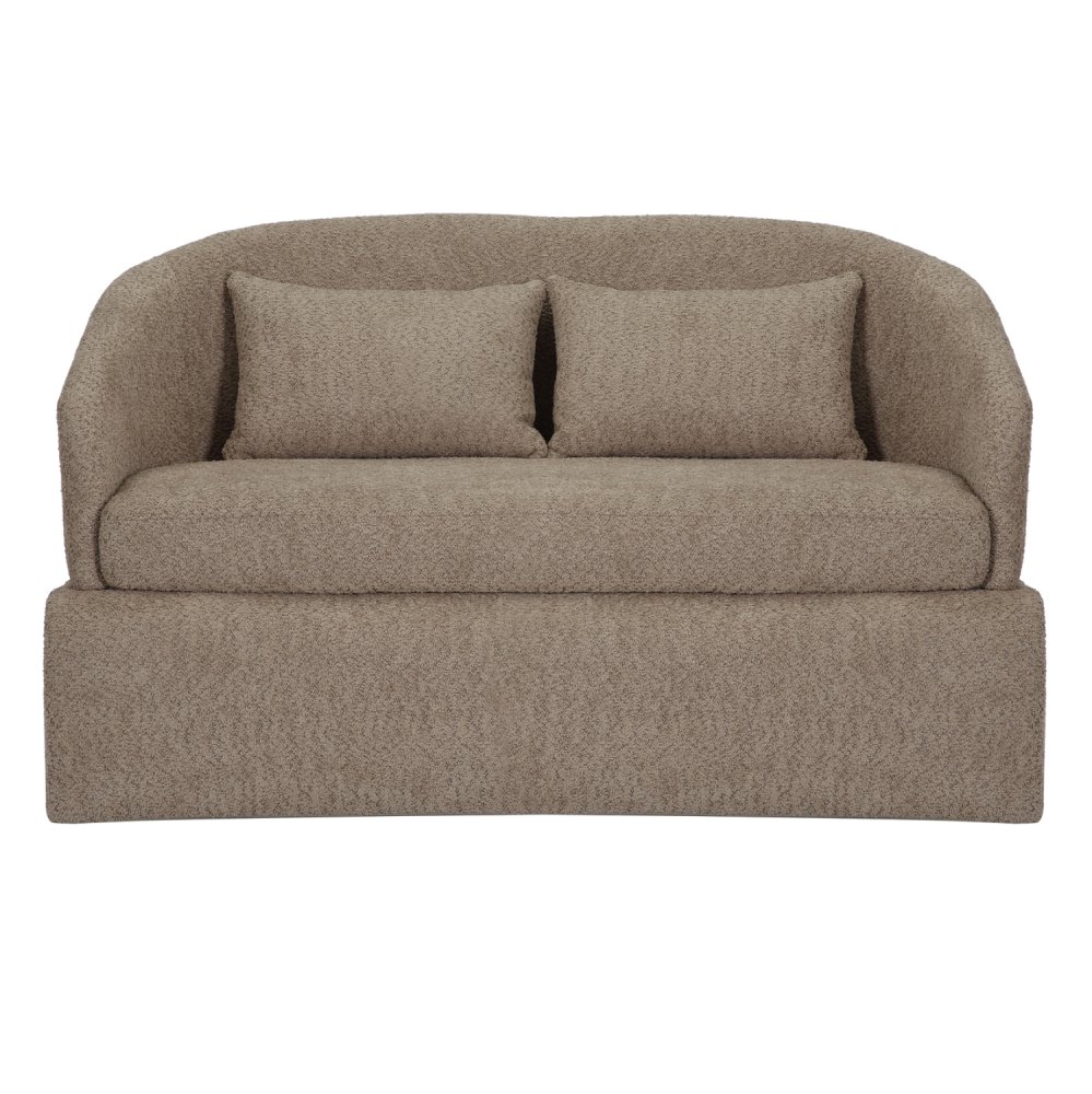 SOFA 2-SITZER BEIGER STOFF-METALLGESTELL 128x72x74Hcm