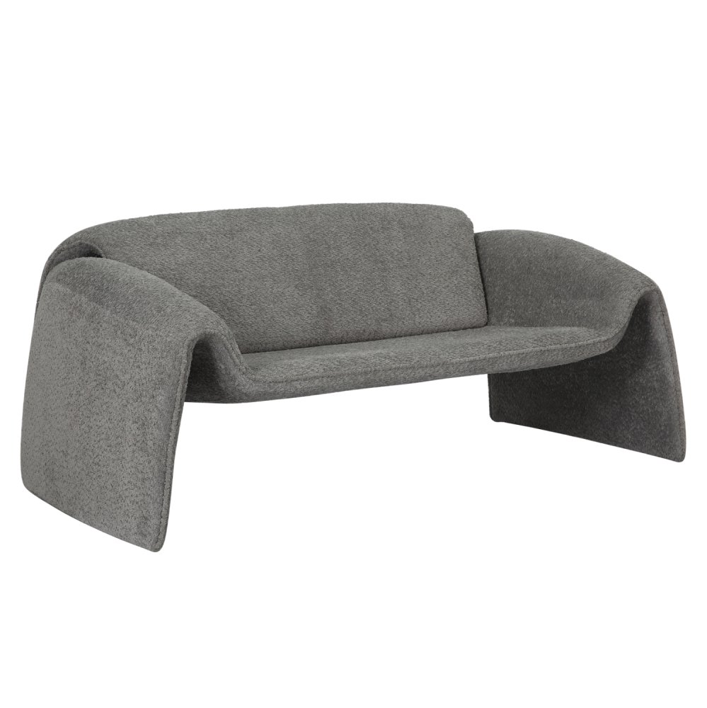 SOFA 2-SEATER TREK METAL FRAME-GREY FABRIC 160x80x63Hcm