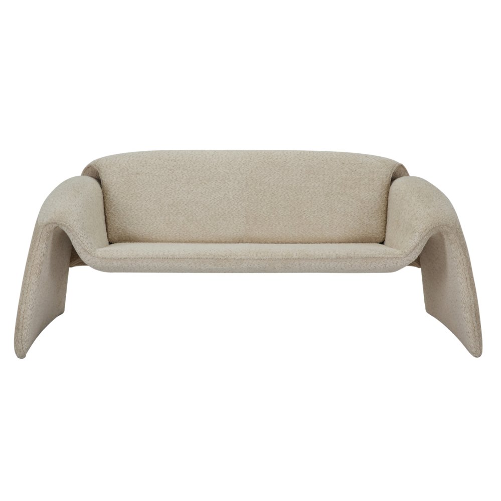 SOFA 2-SITZER TREK METALLGESTELL UND BEIGEM STOFF 160x80x63Hcm