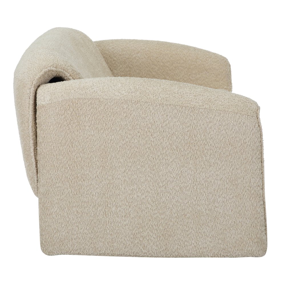SOFA 2-SITZER TREK METALLGESTELL UND BEIGEM STOFF 160x80x63Hcm