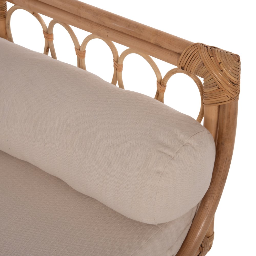 OUTDOOR-SOFAS CHARMELLA NATURRATTAN-BEIGE KISSEN 187x69x76Ycm