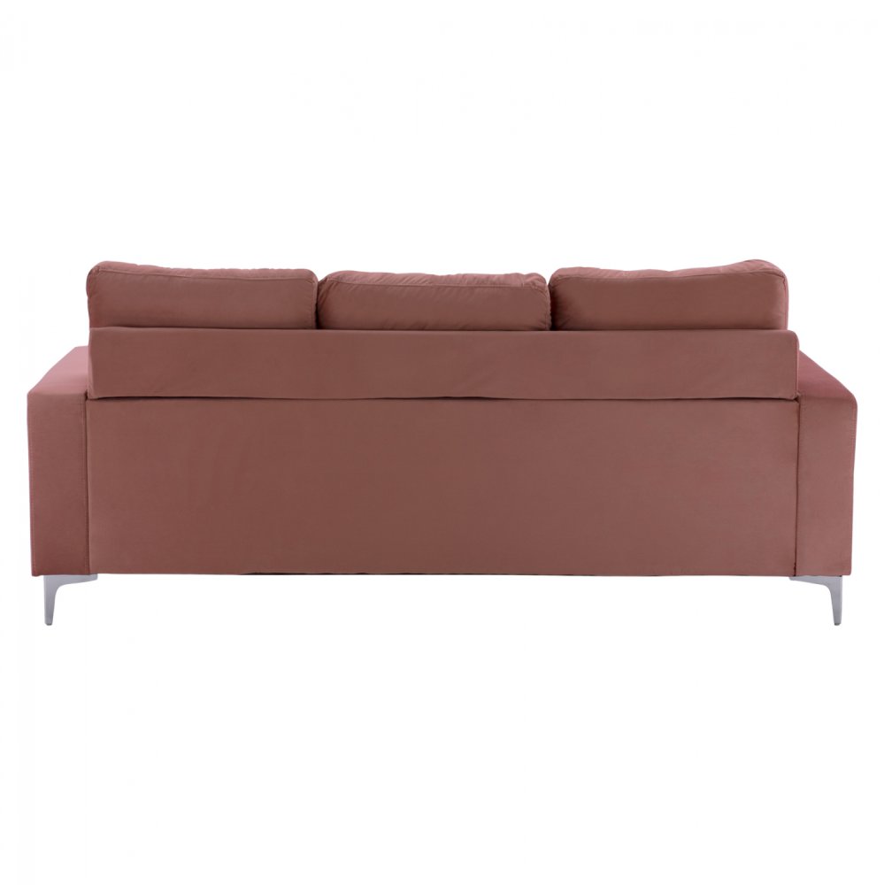 SOFA ECKE REVERSIBLE SANTINO SAMT ROTEN APFEL 190x75-128x82Y cm.