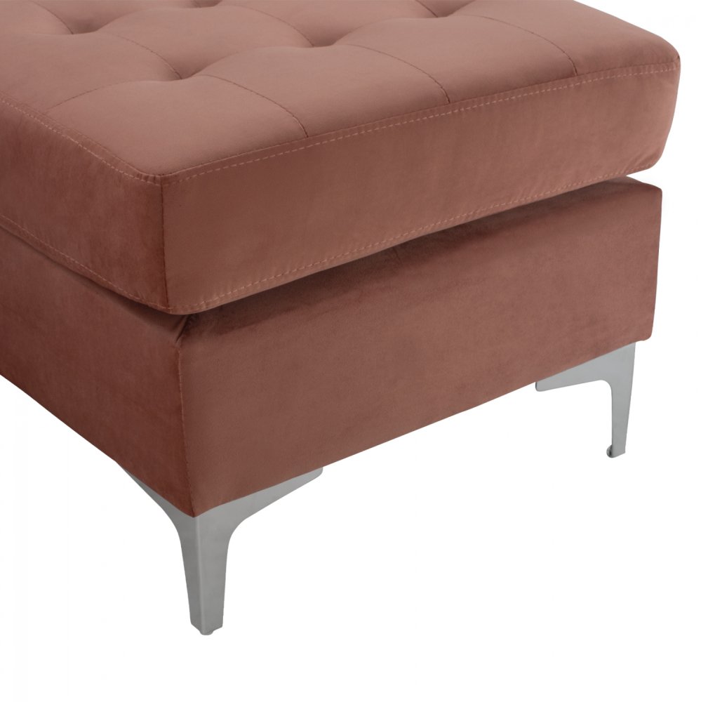 SOFA ECKE REVERSIBLE SANTINO SAMT ROTEN APFEL 190x75-128x82Y cm.