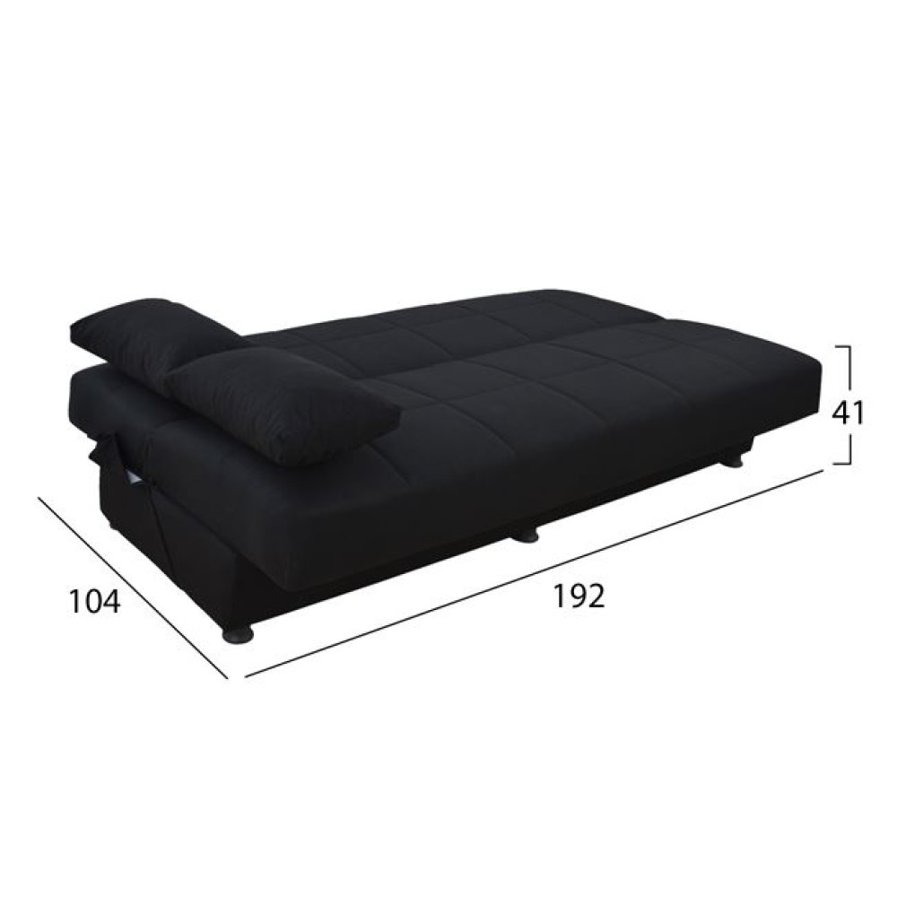 3-Sitzer Schlaf-Sofa EGE mit Stauraum | In Schwarz