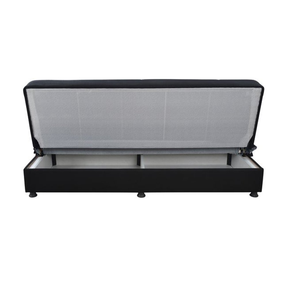 3-Sitzer Schlaf-Sofa EGE mit Stauraum | In Schwarz