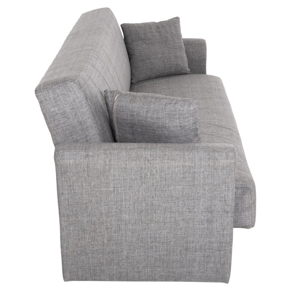 SCHLAFSOFA 3-SITZER ANDRE ANTHRAZIT-STOFF-STAUBRAUM 214x82x84Hcm