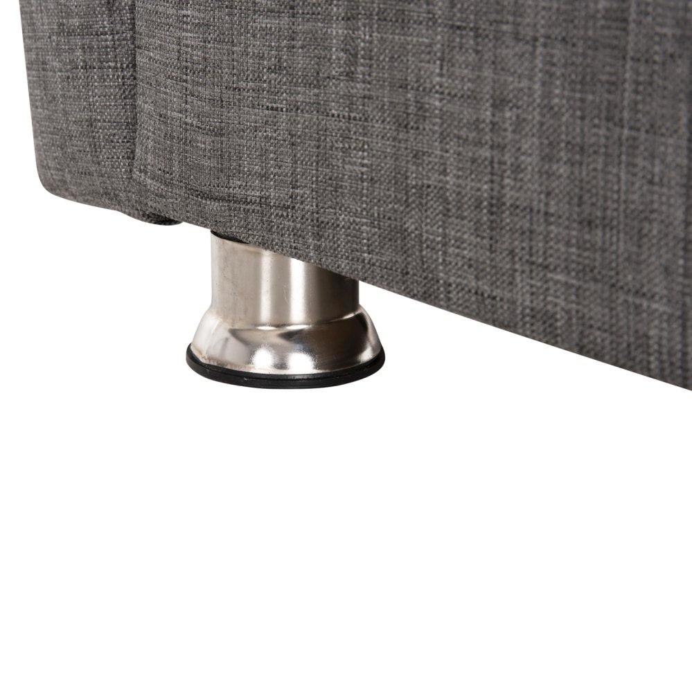 SCHLAFSOFA 3-SITZER ANDRE ANTHRAZIT-STOFF-STAUBRAUM 214x82x84Hcm
